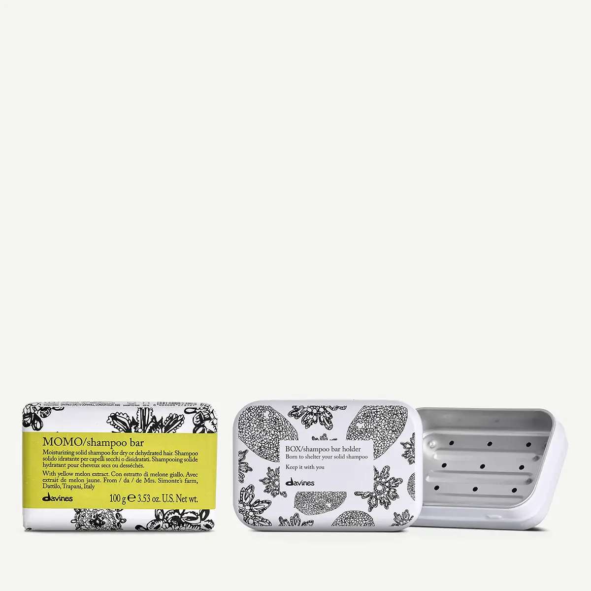 Davines MOMO Shampoo Bar + Case