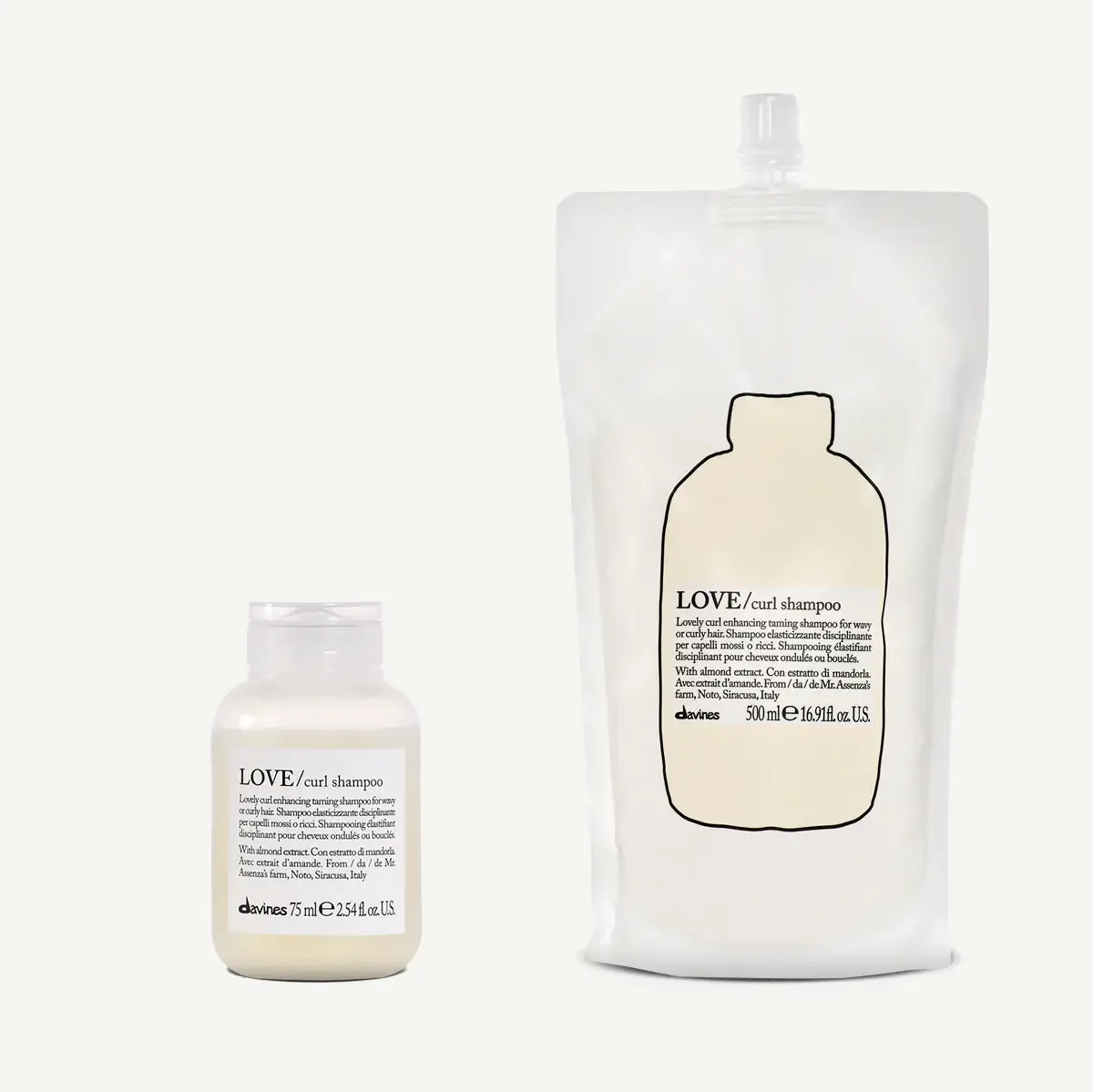 Davines LOVE CURL Shampoo Travel Refill Kit