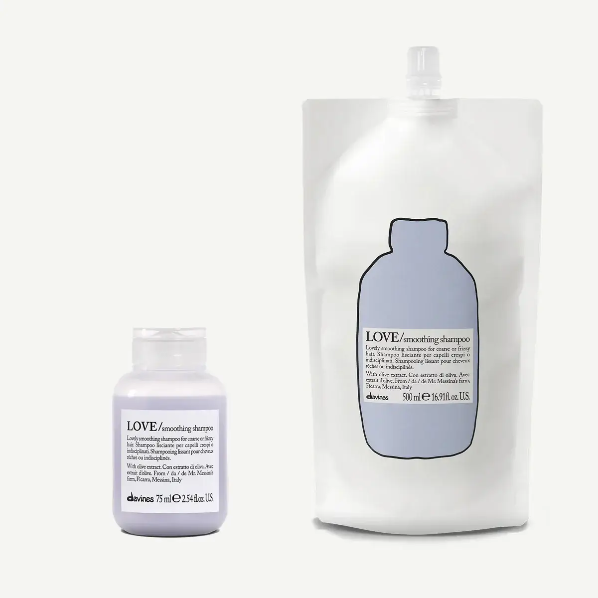 Davines LOVE Smoothing Shampoo Travel Refill Kit