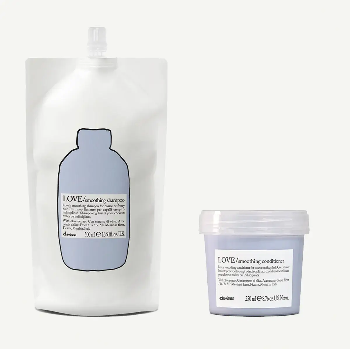 Davines LOVE Smoothing Shampoo Refill & Conditioner